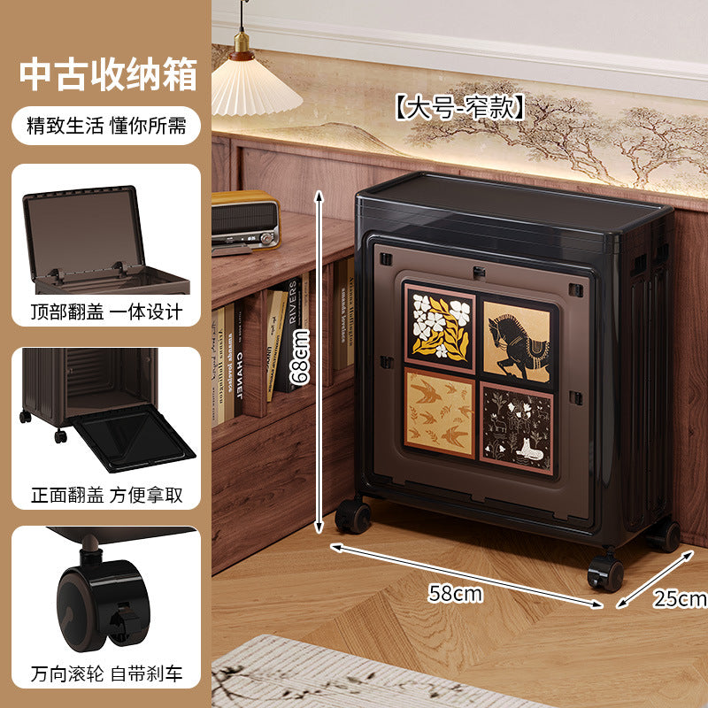 Antique storage box for clothes Large capacity flip cover finishing box Folding storage box Clothes quilt retro storage cabinet