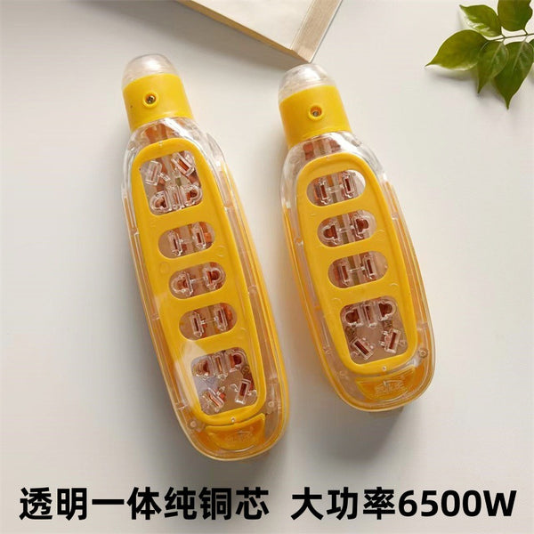 Pure copper 6500W socket transparent wiring board power strip plug explosion-proof floor mop construction site mobile converter porous