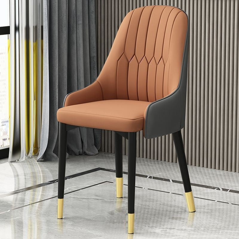 Hotel & home light luxury dining chair - minimalist modern backrest stool, office chair, restaurant leisure chair, dining table chair - metal & other materials