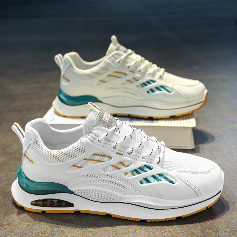 Men's winter breathable 2025 new youth sports shoes mesh running casual white chunky sole dad shoes trendy sneakers