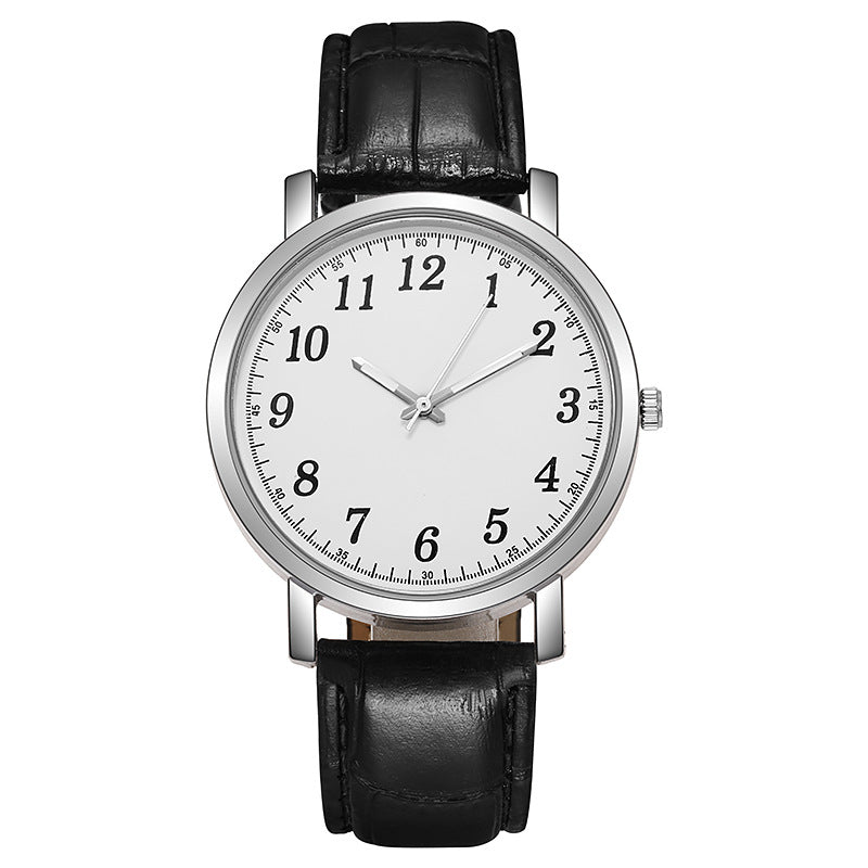 2021 wish cross-border couple's round watch, quartz watch for men and women, student gift, wholesale cross-border hot seller