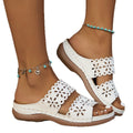 Southeast asia export plus size wedge heel platform slippers hollow out floral thong sandals women's cross-border retro summer slippers