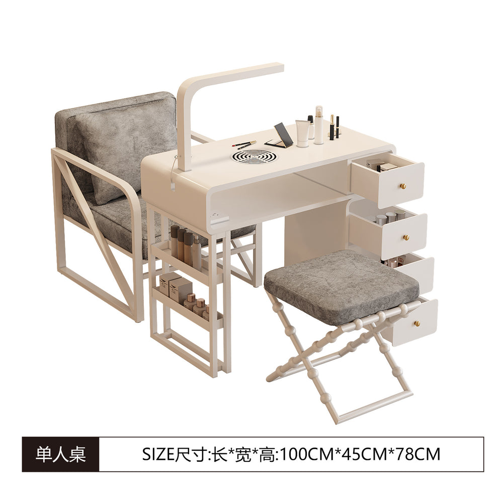 Widened 45cm nail table and chair set - special offer! economical single/double, light luxury, multi-functional, odorless, carbon steel with baked enamel finish