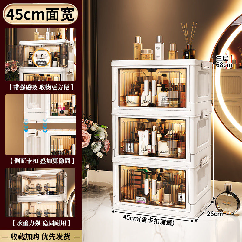 33-75 Plastic cosmetics cabinet storage storage box, folding transparent storage cabinet finishing multi-layer, starting from one piece for approval