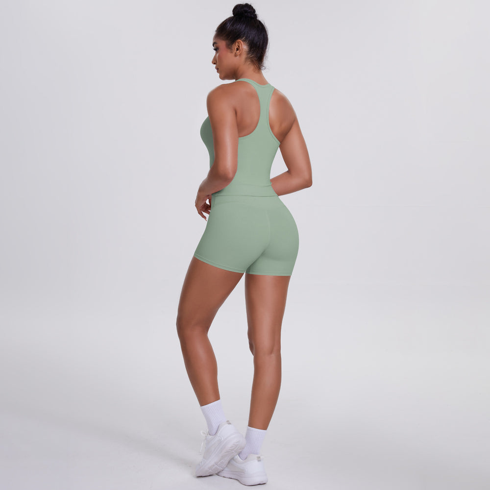 Cloud-feel brushed outdoor casual running yoga clothes, quick-drying, beautiful back, hip-lifting, tight shorts, sports and fitness clothes suit