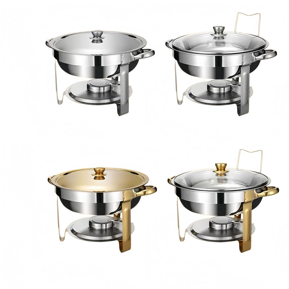 Golden round stainless steel buffet warmer - hotel breakfast buffet stove - soup warmer & food warmer - in stock