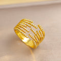 [copper inlaid with zirconium] fashion hot-selling geometric ring for women, accessible luxury, fashionable, high-end, openable, adjustable ring jewelry