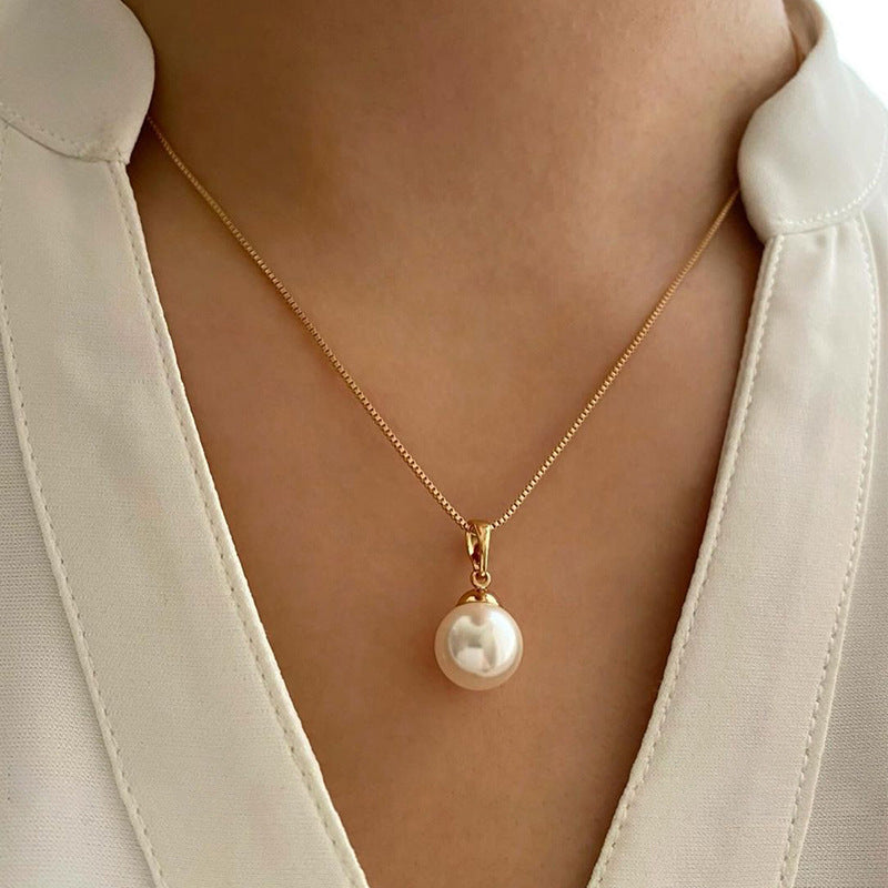 Pearl necklace and earring set wholesale - european and american cross-border jewelry - alloy, light luxury, niche, high-end, autumn/winter sweater necklace