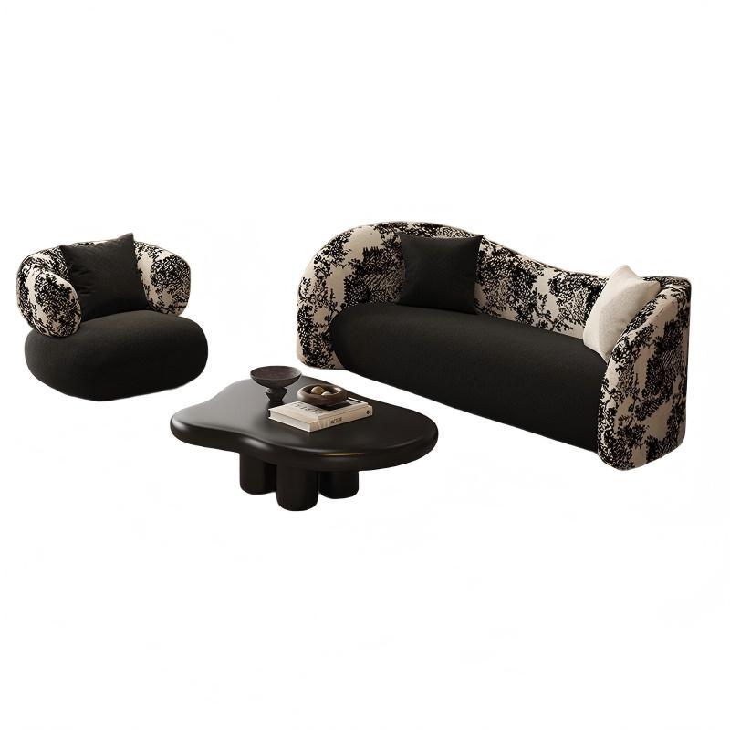 French-style small apartment living room curved sofa, suitable for hotels, b&bs, beauty salons, clothing stores, and trendy rest areas/reception sofas