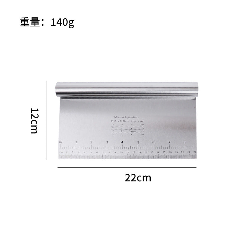 Stainless steel rice noodle scraper, dough cutter, fried stick scraper, pizza steamed bun bread dough baking slicing tool