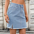 Fashion cross-border export  foreign trade  new style washed fashion slit denim hip skirt short skirt