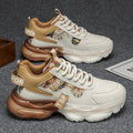 Men's spring new air cushion shock absorption running sneakers - men's work & casual versatile thick sole height increasing shoes