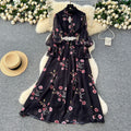 French chic dress - new  collection: fashionable, diamond-accented, slim-fit, elegant printed chiffon midi dress