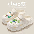 Summer clogs women's cartoon outwear 2024new arrivalthick solecouple beach outdoor baotou sandals men