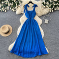 Vacation style pink suspender sweettie backdress women's summer relaxed style high waistslimming look a-line long skirt work clothing