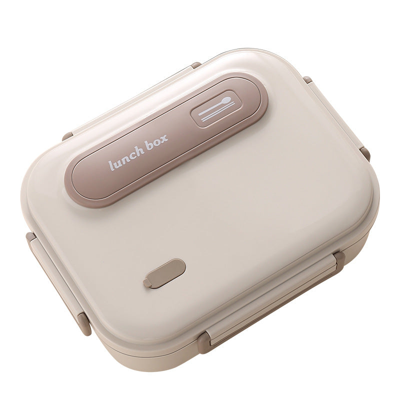 304 stainless steel lunch box office workers portable with rice box canteen with lid with tableware soup bowl grid lunch box