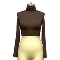 European and american style women's base layer top,  fall/winter new arrival, long sleeve turtleneck cropped sexy slim-fit undershirt