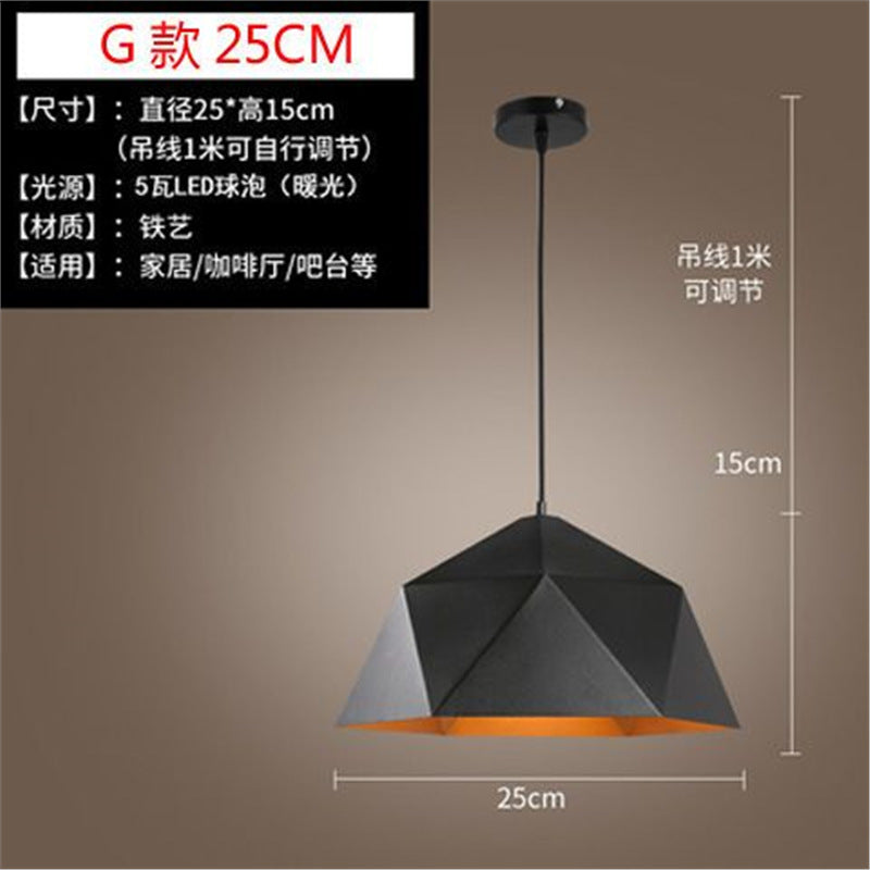 Loft retro stylish creative bar restaurant hotel decoration chandelier american industrial style nostalgic casual lampshade