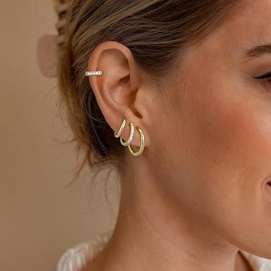 Amazon new fashion earring set multiple piercings casual open women's cartilage jewelry casual stud earrings