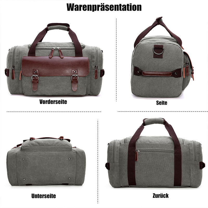Retro style travel bag shoulder messenger bag hand luggage bag large capacity travel canvas bag luggage bag wholesale