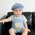 New arrival cartoon stylishstripes short-sleeved one-piece new arrival boys outwear k-stylecute clothing bag outing clothing one-piece