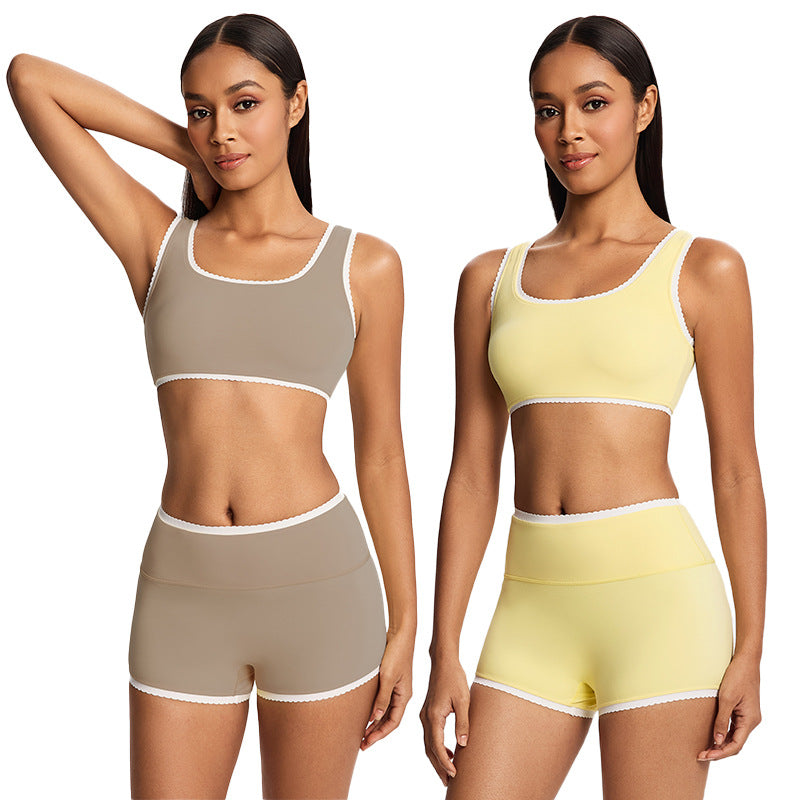 New arrival cross-border high-elastic sports intimates beautiful back bra three-point fitness yoga vest with chest pad for women classy