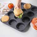 amazon food-grade silicone burger mold 12-hole bread baking pan easy release kitchen baking tool