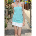 European and american style women's summer  new one-shoulder halter neck sleeveless solid color inner layer/outer wear tank top