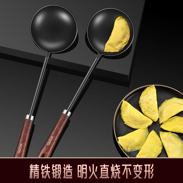 Special spoon for egg dumplings Egg dumplings Non-stick spoon bag Egg dumplings Spoon bag Egg dumplings Artifact Oil splashing long handle Oil splashing long handle Iron spoon