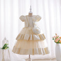 new arrival: double-layered gold lace children's formal dress, princess gown, flower girl dress, kids' dress