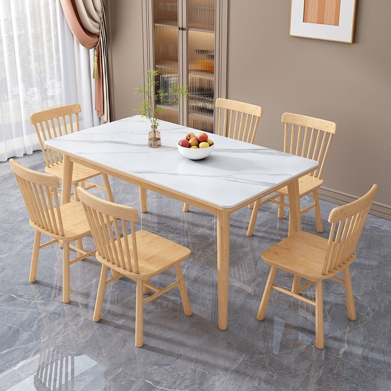 For home slate dining table and chair combination scandinavian dining table and chair restaurant solid wood dining table table and chair rectangular table and chair