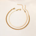 Wholesale alloy double-layer anklets - new european and american style chunky chain jewelry - high-end anklets for women