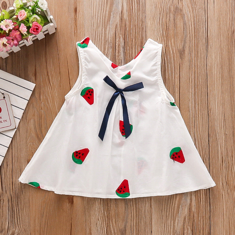 Summer new arrivals: infant and toddler dresses (6-9-12 months) - embroidered sleeveless dress for 1-year-old baby girls, skirt set for 2-3 year olds