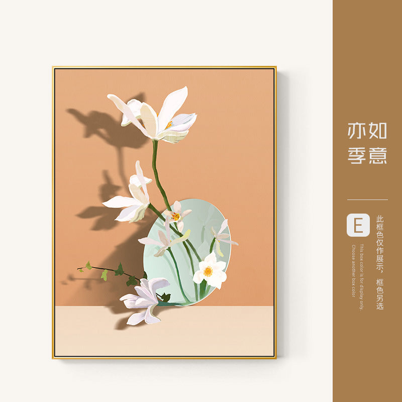 Nordic restaurant meter box decorative painting dining table wall vertical distribution box blocking painting living room aisle vertical painting