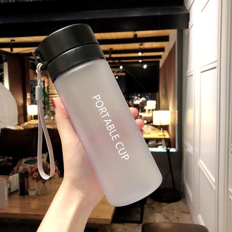 double-lid sports frosted water cup, high temperature resistant, large capacity plastic cup, student outdoor convenient cup wholesale