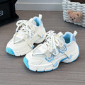 Girls' white sneakers -  new summer collection - trendy chunky sneakers for girls - breathable mesh upper - perfect for older kids