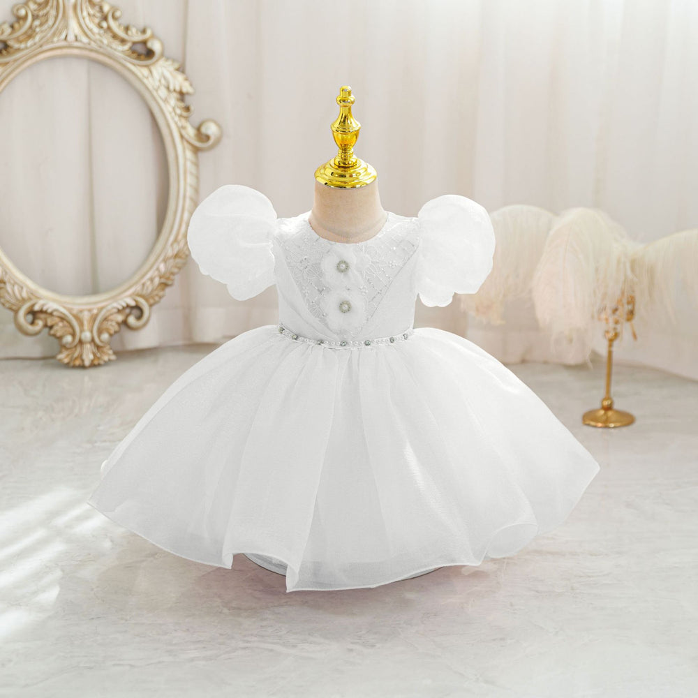 New arrival: girls' export-grade formal dress - bubble sleeve wedding gown, princess dress, birthday party dress, kids' dress