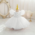 New arrival: girls' export-grade formal dress - bubble sleeve wedding gown, princess dress, birthday party dress, kids' dress