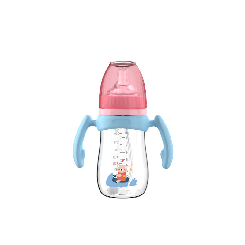 English boxed pacifier 210/240/300ml cactus series with handle PP bottle with straw