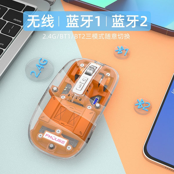 Tiger cat M133 wireless bluetooth three-mode transparent mouse rechargeable bass girl tablet laptop office