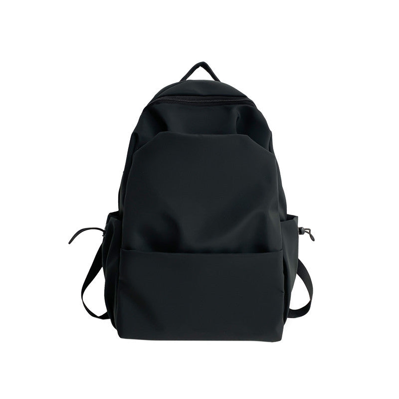 Campus Japanese backpack versatile male and female junior high school college student schoolbag solid color casual large capacity travel backpack