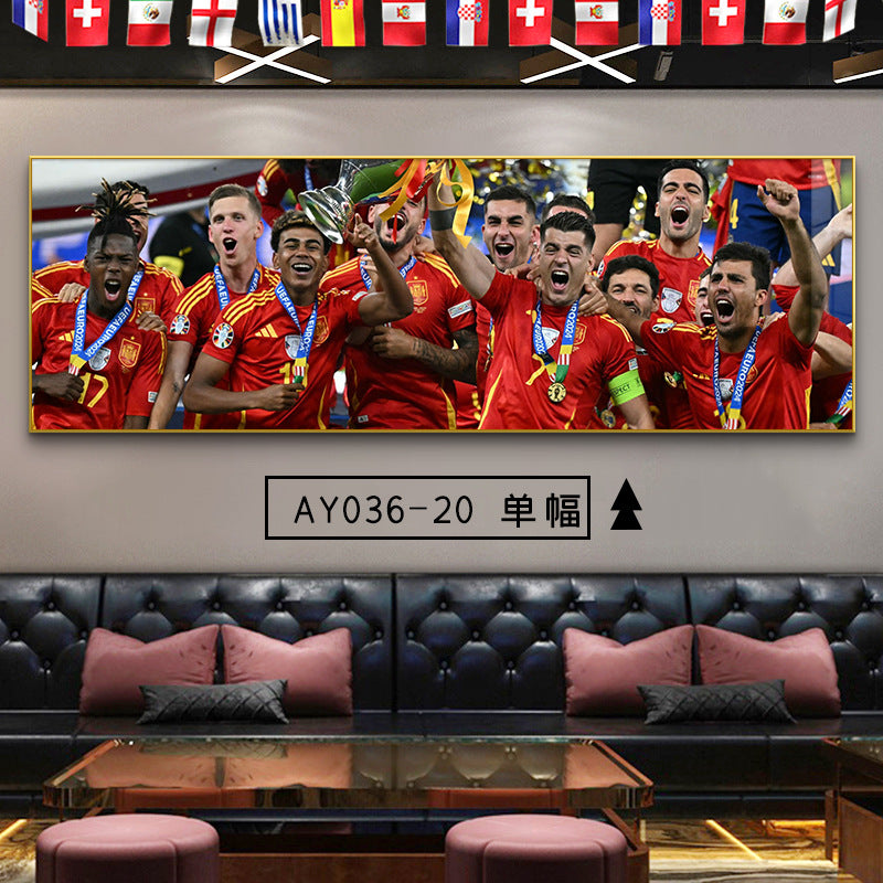 2024 Spain wins the championship decorative painting European Cup Cristiano Ronaldo poster hanging painting sports color store wall football star decoration