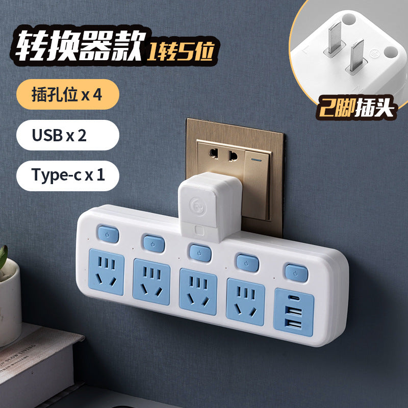 Two-pin socket, two-hole power strip, american standard plug converter, two-pin power strip, plug-in board with cable, 2-pin head panel, multi-hole
