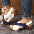 Women's color block platform sandals - 2026 summer new arrival - cutout criss-cross strap european & american wedge heel roman sandals wholesale