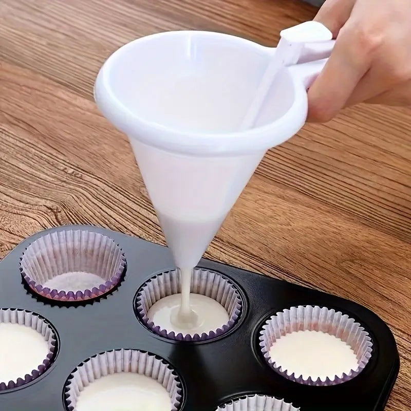 Cream funnel - handheld cream, frosting, and chocolate dispenser - separator cup for cake baking