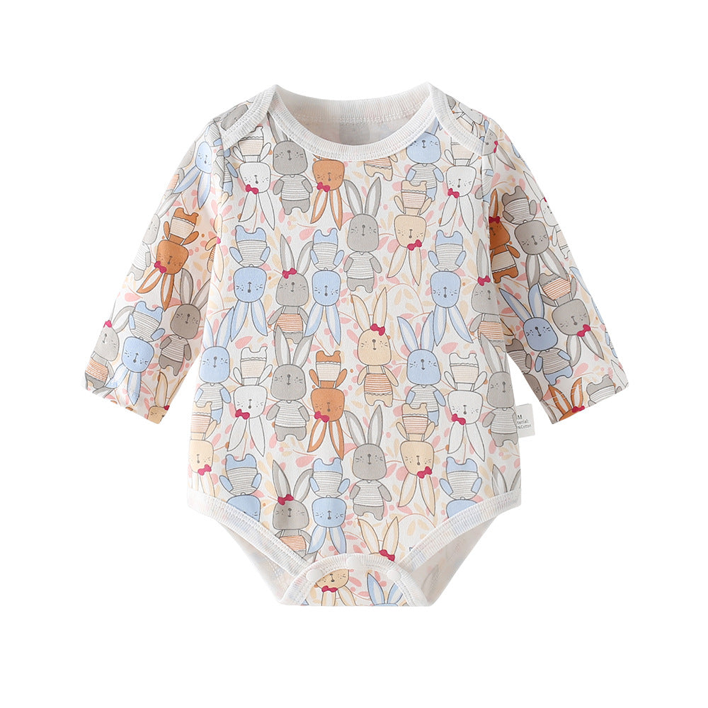 Baby romper spring autumn triangle long sleeve  unisex baby bodysuit girl's snap crotch cotton 0-1 year
