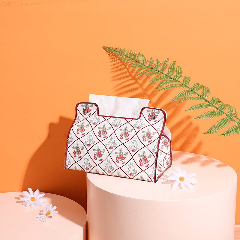 European-style small safflower tissue box pastoral pumping carton folding candy box restaurant dining table kitchen bathroom storage