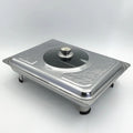 new printing stainless steel combination cover four-legged dining stove restaurant hotel square straight edge buffet stove wholesale