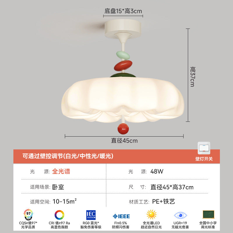 French Cream Wind Eye Protection Bedroom Chandelier Bauhaus Minimalist Modern Romantic Bedroom Ceiling Light Zhongshan Lighting