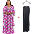 supply african plus sizeloose bat shirt women's colorful water-soluble lacev neck blouse robe dress